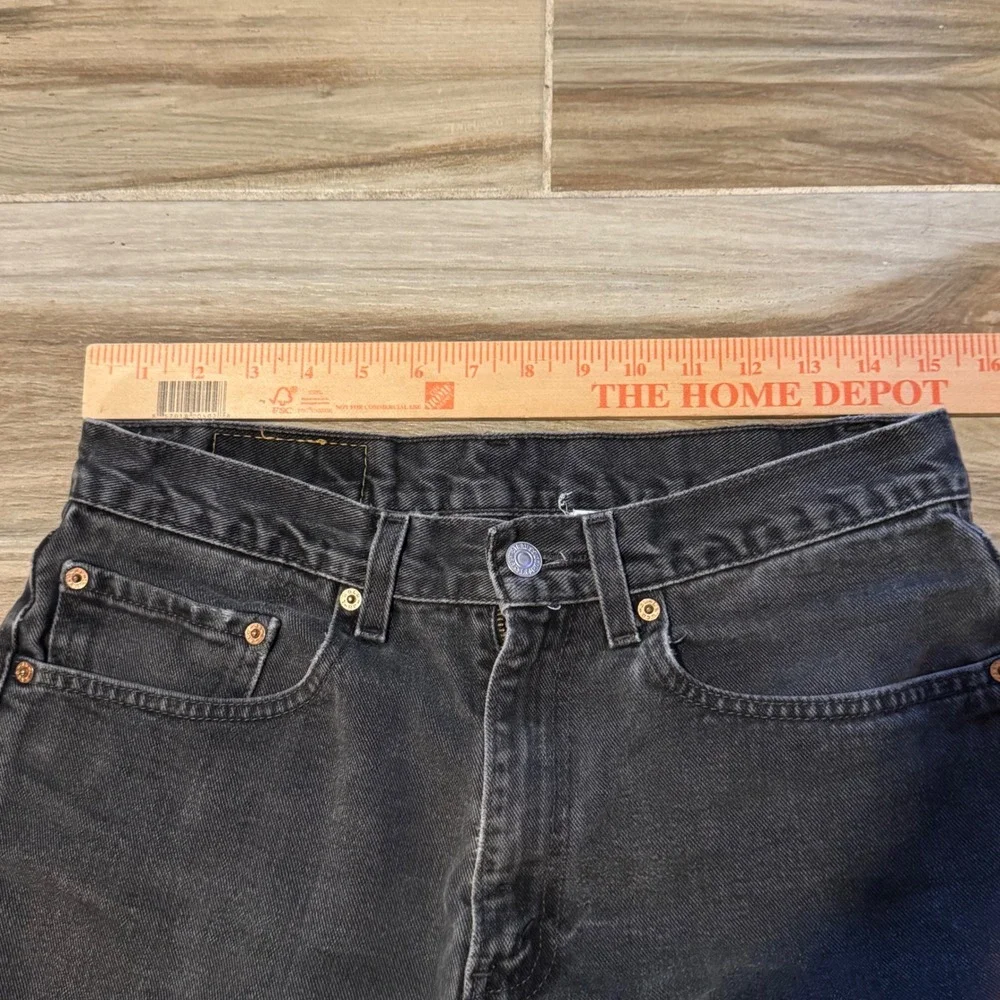 Vintage Levis 550 Relaxed Fit Black Denim Jeans 31x34 Faded Tapered Leg 0202